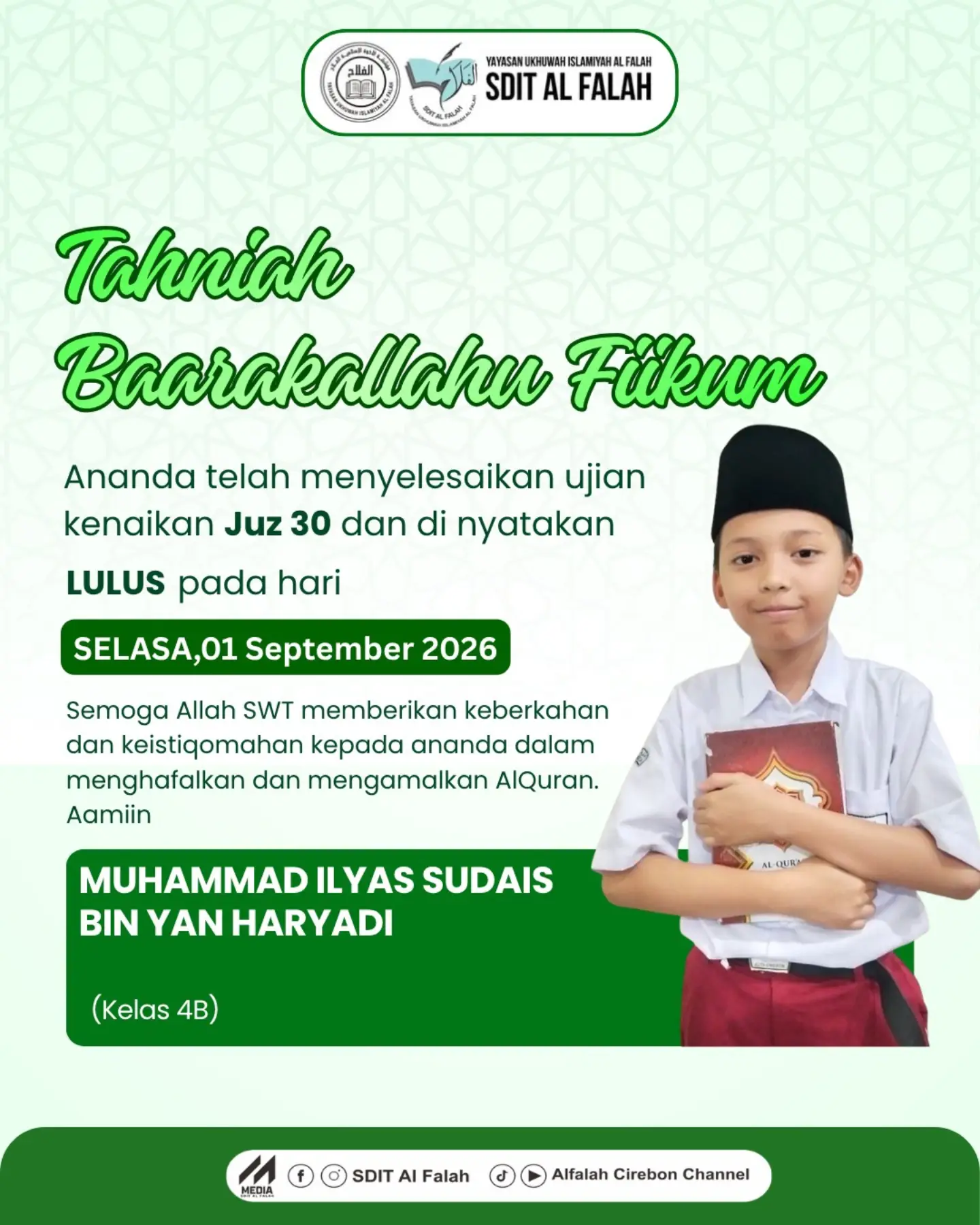 Kelulusan Juz 30 Muhammad Ilyas Sudais