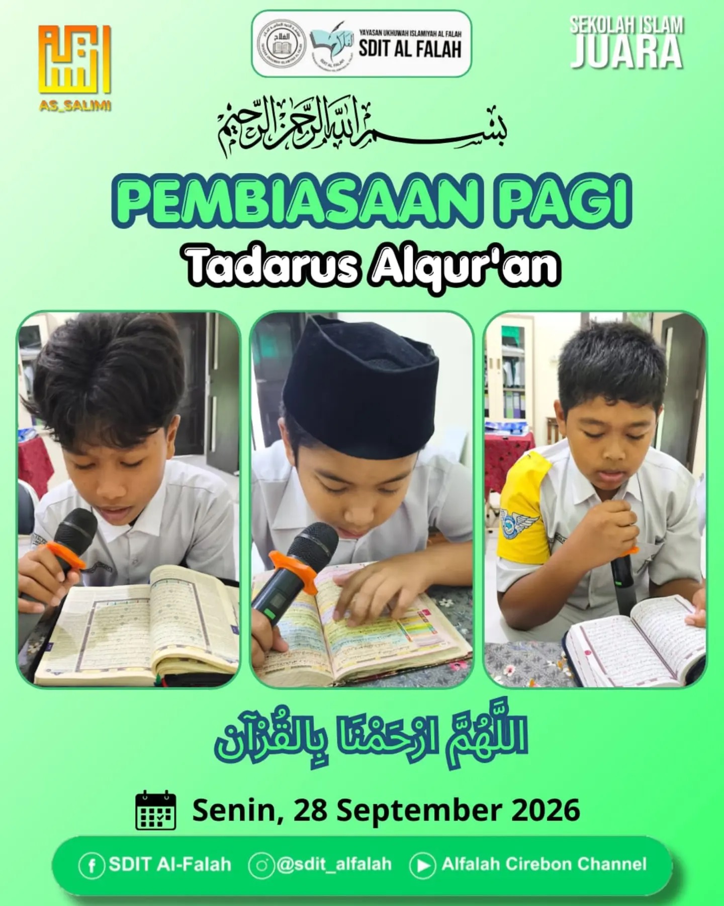 Pembiasaan Tadarus Pagi di SDIT Al-Falah